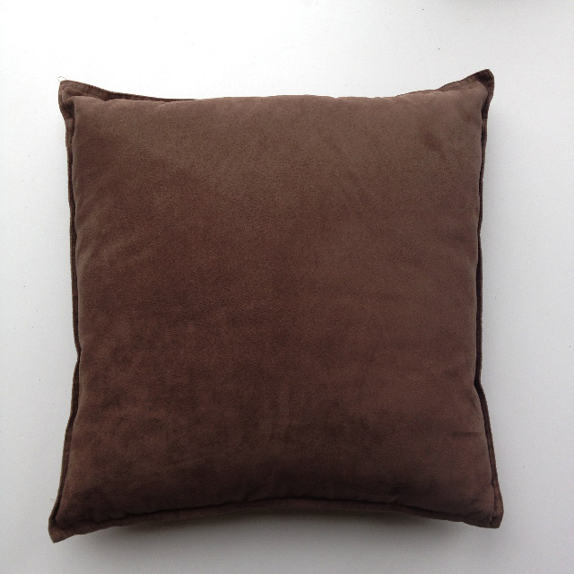 CUSHION, Brown Faux Suede